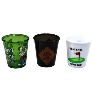 Golf Shot Glass Set Funny Drinking‎ Game Novelty Humor Barware Collectible